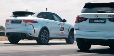 BMW X3 M Drag Races捷豹F-Pace SVR的成绩令人震惊