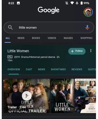Google搜索现在可让您将电影和节目添加到监视列表中