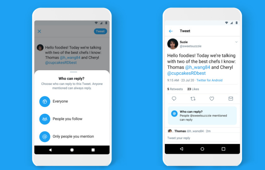 Twitter的回复限制功能现已向所有人开放