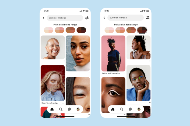 Pinterest表示其肤色搜索现在更加准确
