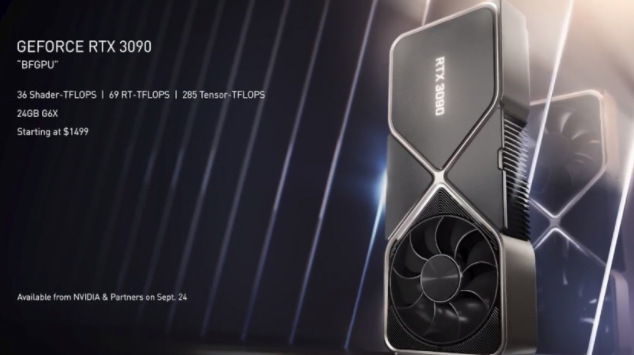 NVIDIA的GeForce RTX 3090是一款售价为1,499美元的GPU 可用于8K游戏